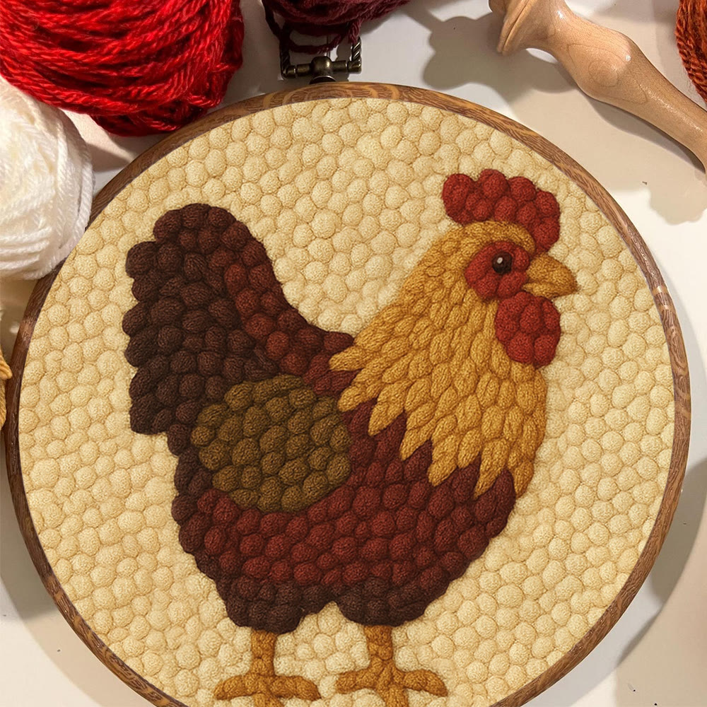  Rooster Punch Needle Kit - Perfect Craft For Animal Lovers | Handmade Beginner Set - image 2