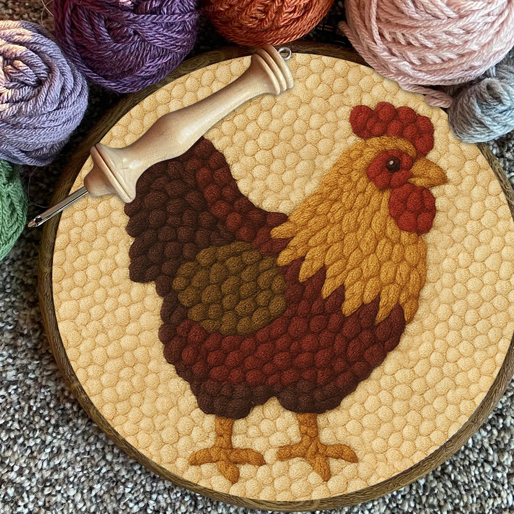  Rooster Punch Needle Kit - Perfect Craft For Animal Lovers | Handmade Beginner Set - image 5