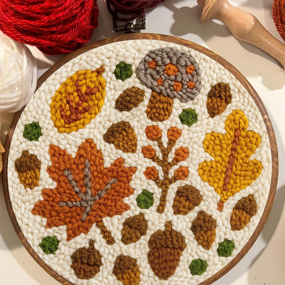 Fallen Plants Punch Needle Kit - Autumn Desk Decoration | Easy Handmade Artwork - image 2