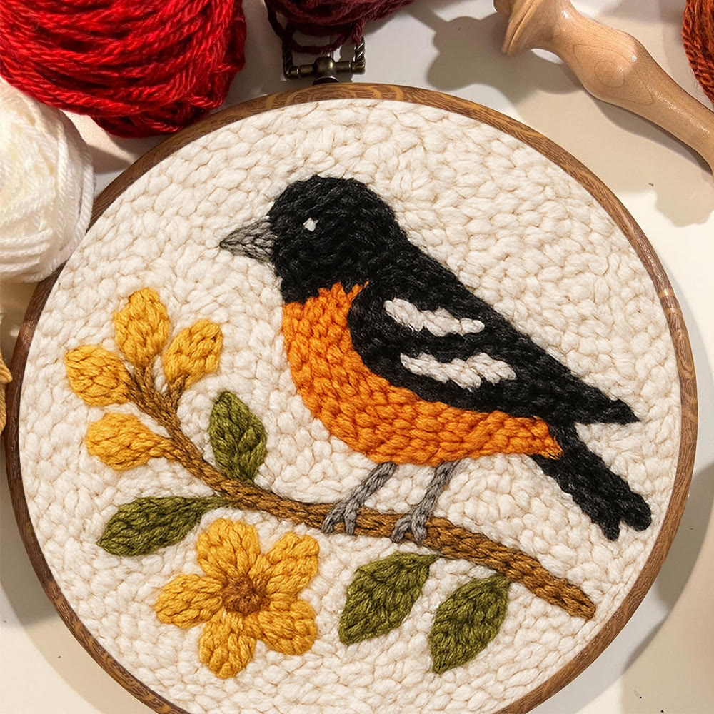 Oriole Bird Punch Needle Kit - Decorative Gift For Housewarming | Perfect Craft For Bird Lovers - image 3
