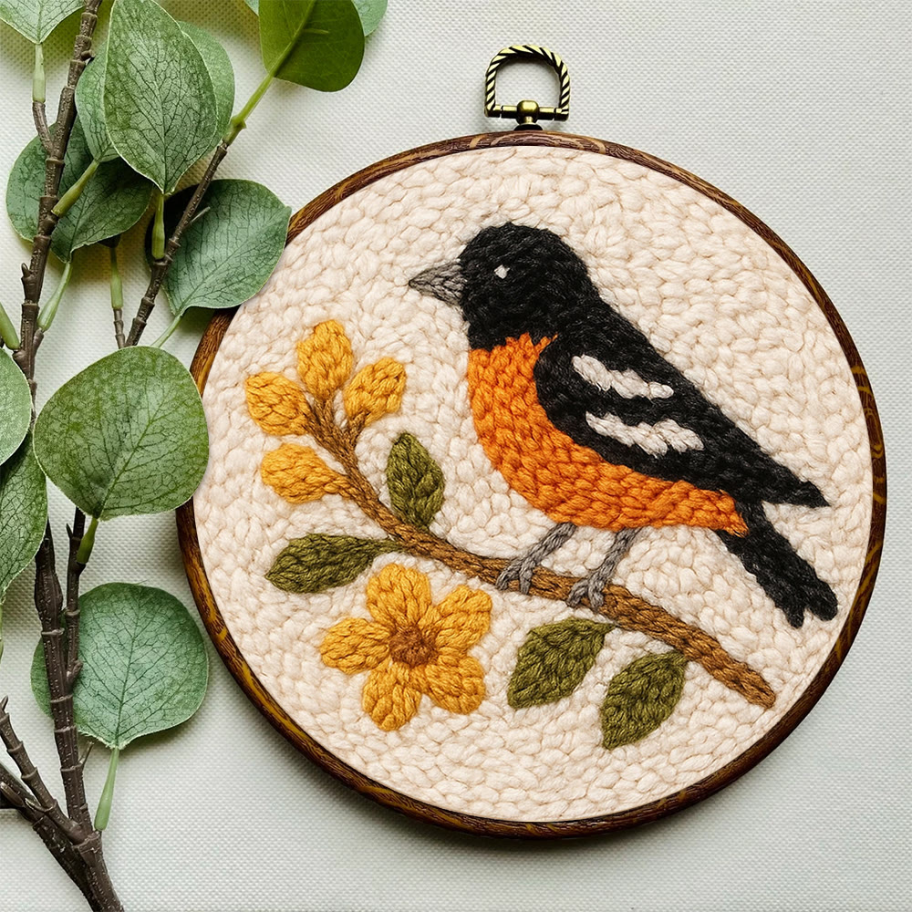 Oriole Bird Punch Needle Kit - Decorative Gift For Housewarming | Perfect Craft For Bird Lovers - image 4