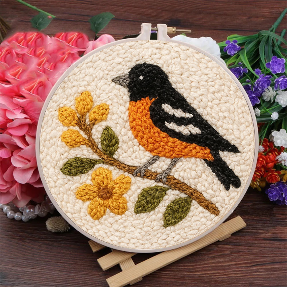 Oriole Bird Punch Needle Kit - Decorative Gift For Housewarming | Perfect Craft For Bird Lovers - image 2