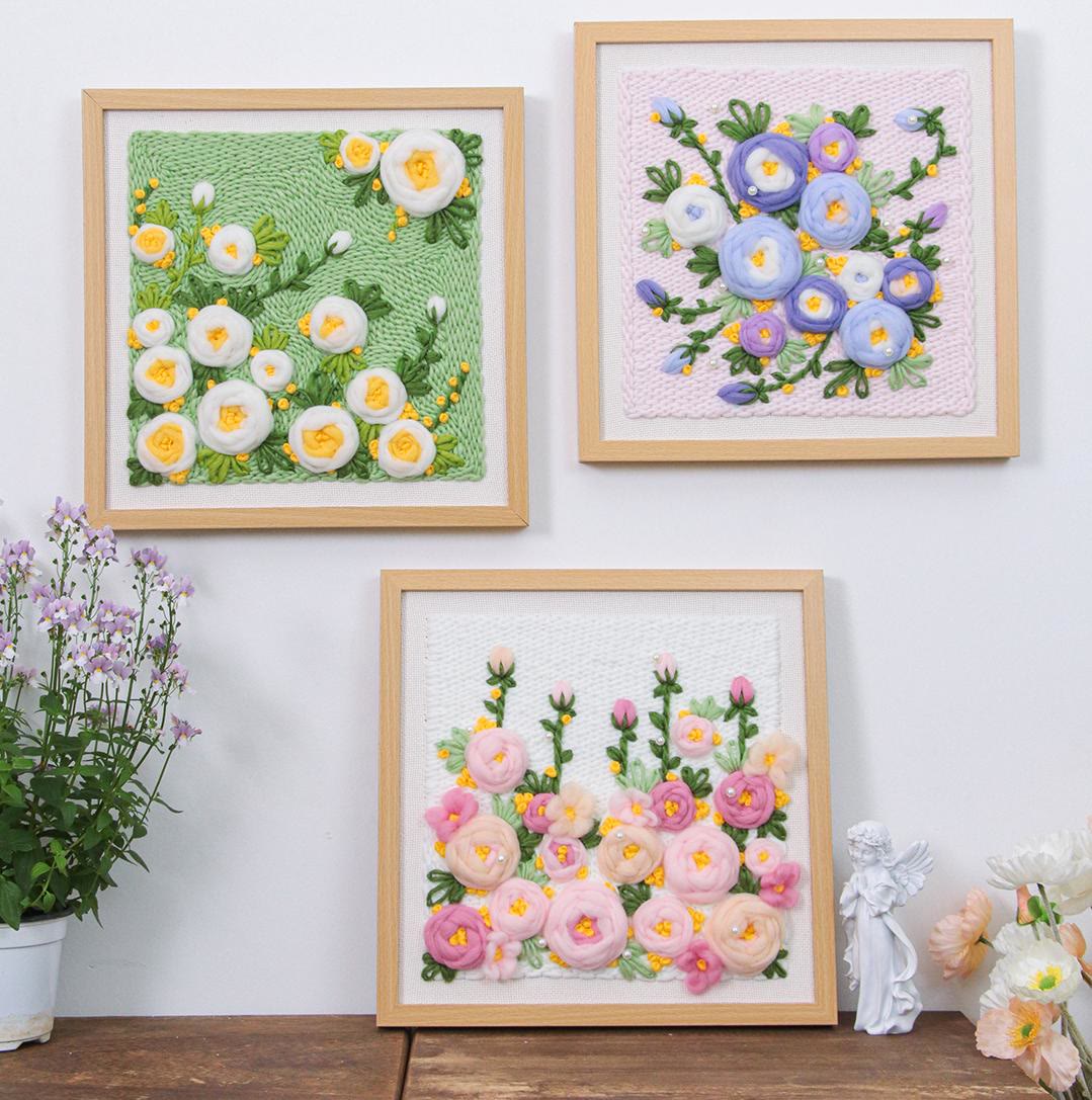 Flower Series Square Punch Needle Kit - Charming Flowers Craft | Nice Birthday Gifts For Her - image 1