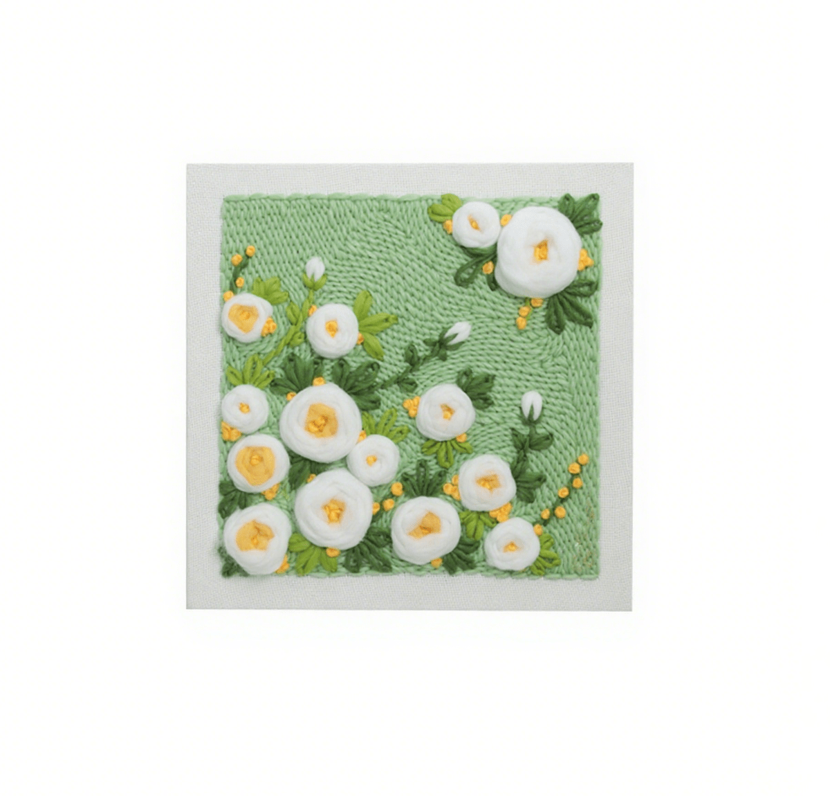 Flower Series Square Punch Needle Kit - Charming Flowers Craft | Nice Birthday Gifts For Her - Green - image 5