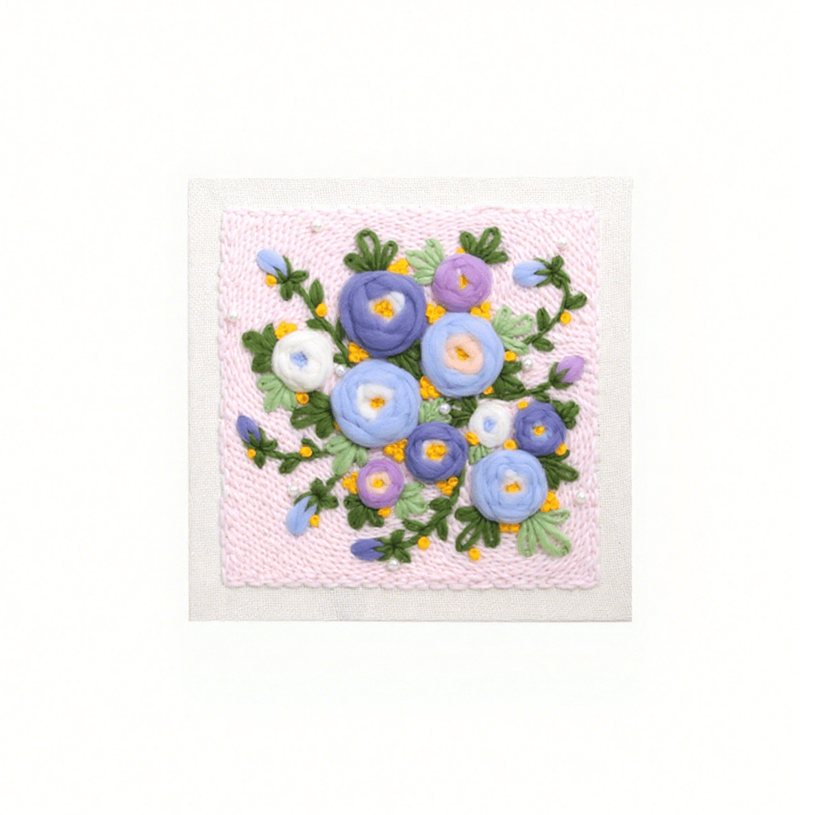 Flower Series Square Punch Needle Kit - Charming Flowers Craft | Nice Birthday Gifts For Her - Purple - image 4