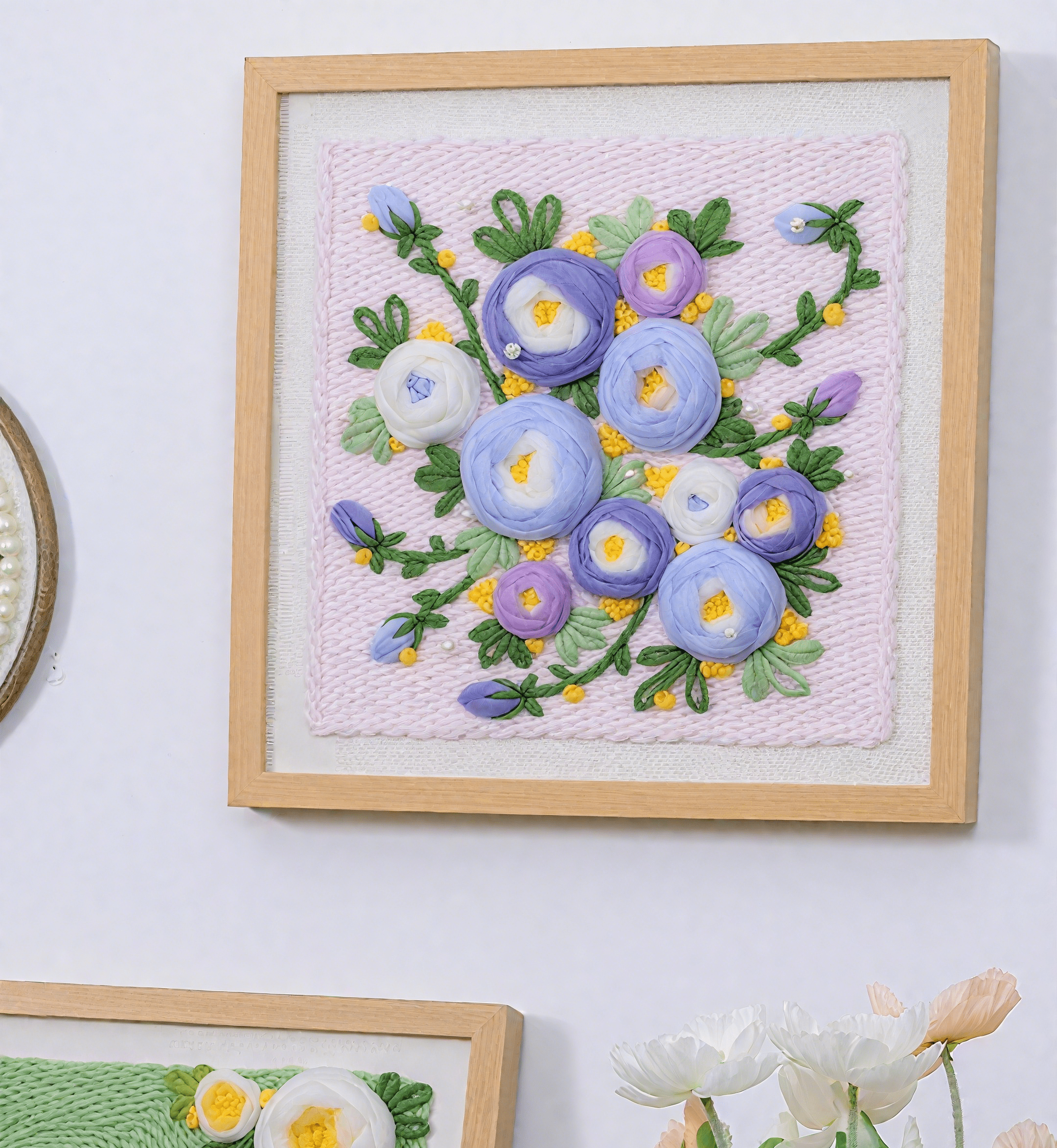 Flower Series Square Punch Needle Kit - Charming Flowers Craft | Nice Birthday Gifts For Her - image 3