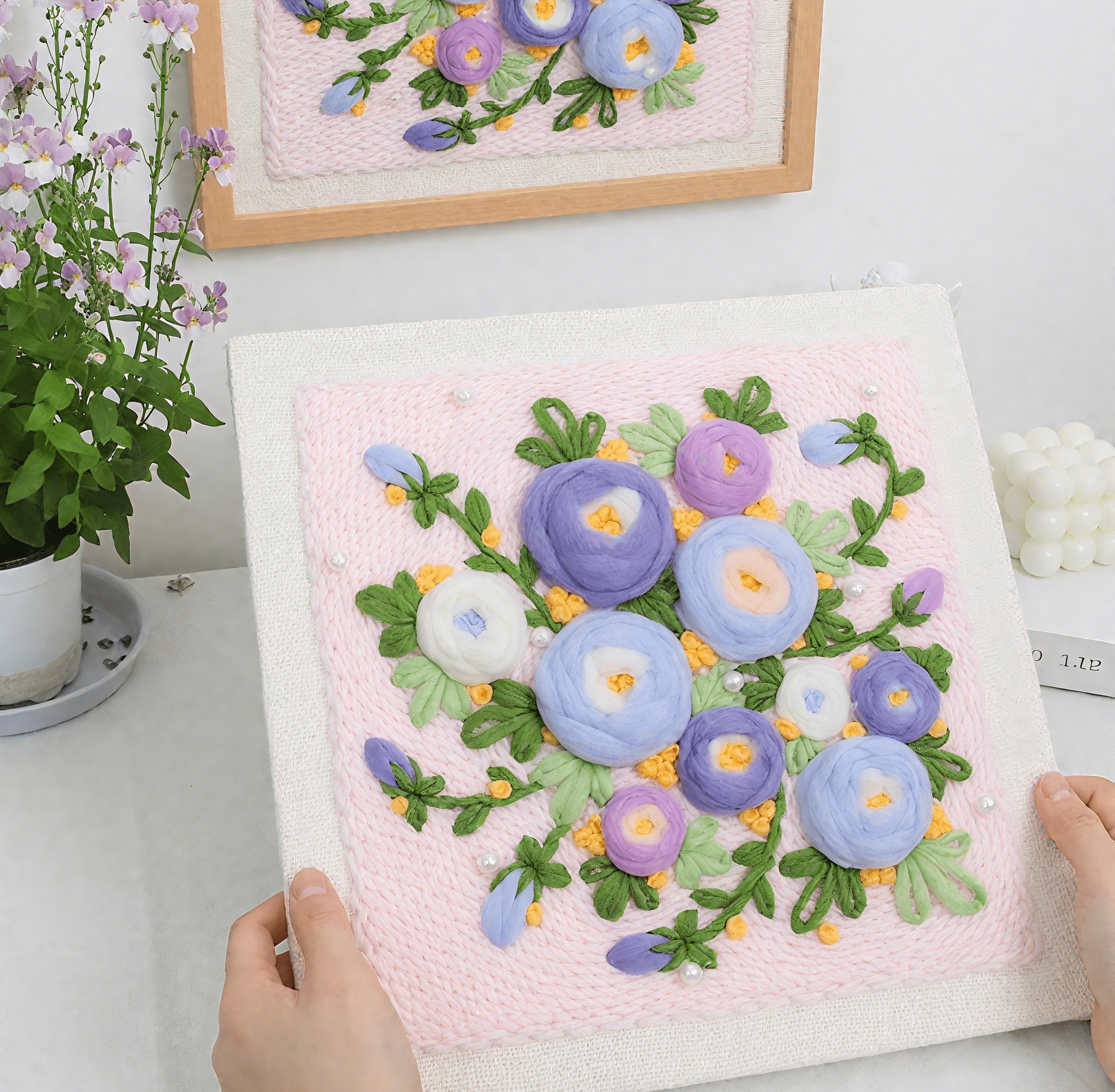 Flower Series Square Punch Needle Kit - Charming Flowers Craft | Nice Birthday Gifts For Her - image 2