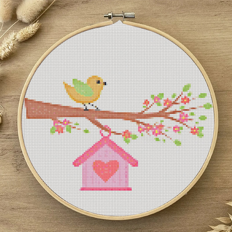  Cross Stitch Kit - Little Bird On A Branch | Creative Wall Decoration | Unique Stitch Artwork - image 2