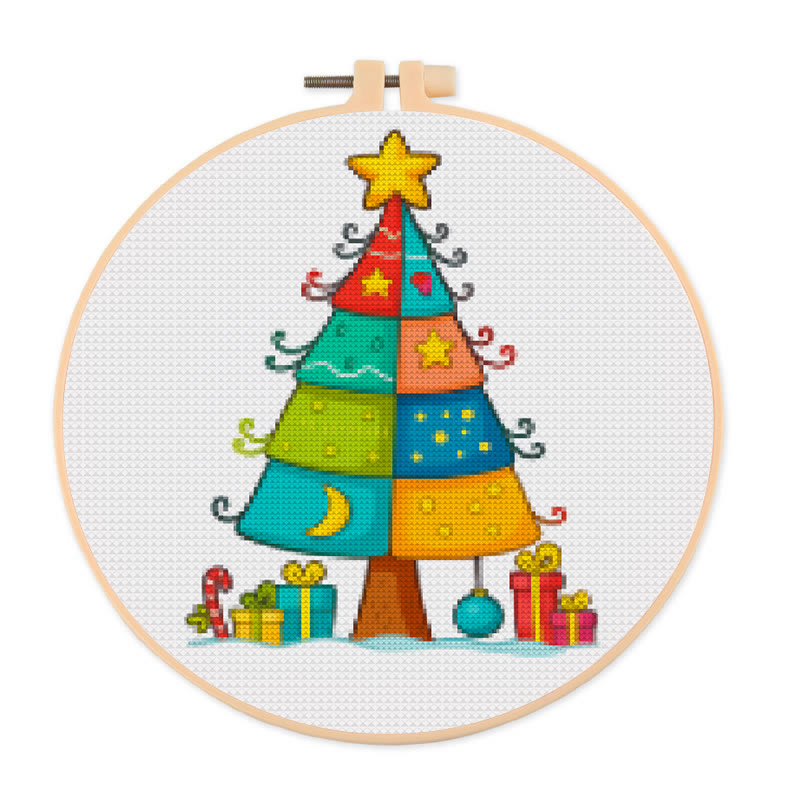  Cross Stitch Kit - Stylish Christmas Tree | Holiday Handmade Gifts | Nice For Christmas Decoration - 20×20cm - image 1