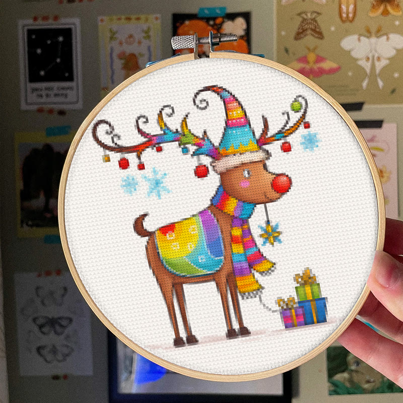  Cross Stitch Kit - Christmas Deer | Diy For Christmas Gift | Perfect For Christmas Tree Decor - image 2