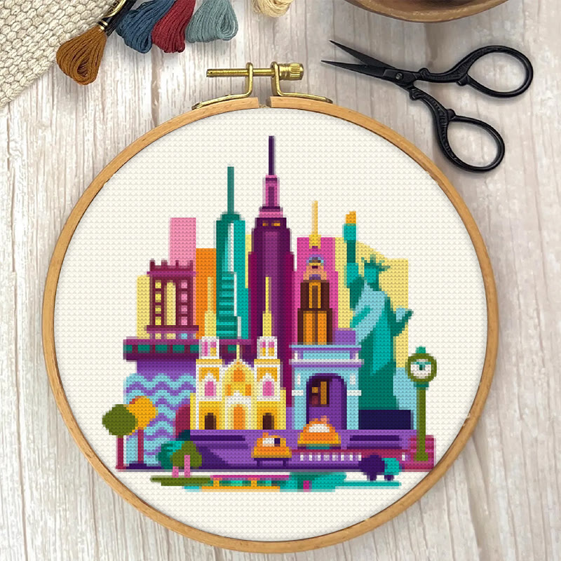  Cross Stitch Kit - Skyscrapers | Fashionable Home Decor | Beginner Stitch Craft - image 2