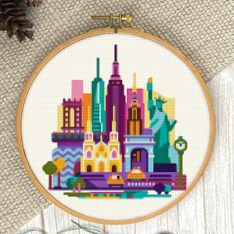 Cross Stitch Kit - Skyscrapers | Fashionable Home Decor | Beginner Stitch Craft - image 7