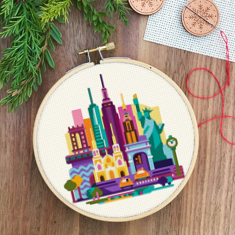  Cross Stitch Kit - Skyscrapers | Fashionable Home Decor | Beginner Stitch Craft - image 4