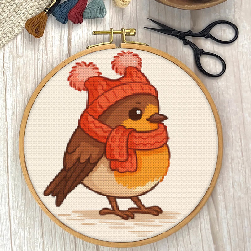  Cross Stitch Kit - Winter Bird | Adorable Animal Craft | Diy Handmade Needlework - image 4