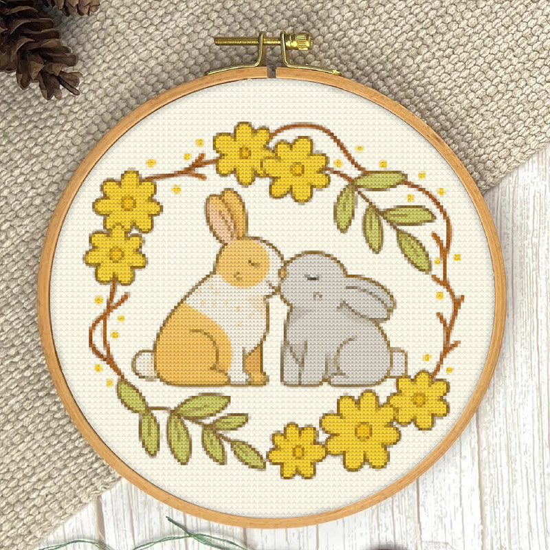  Cross Stitch Kit - Love Rabbit | Nice Wedding Handmade Gifts | Perfect For Lover - image 3