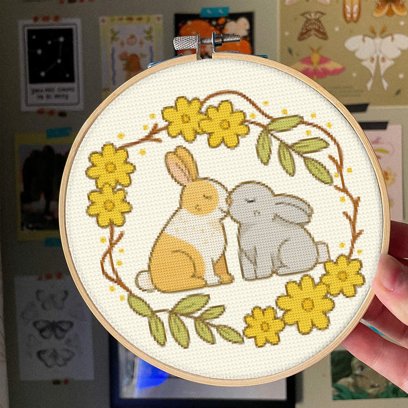  Cross Stitch Kit - Love Rabbit | Nice Wedding Handmade Gifts | Perfect For Lover - image 2