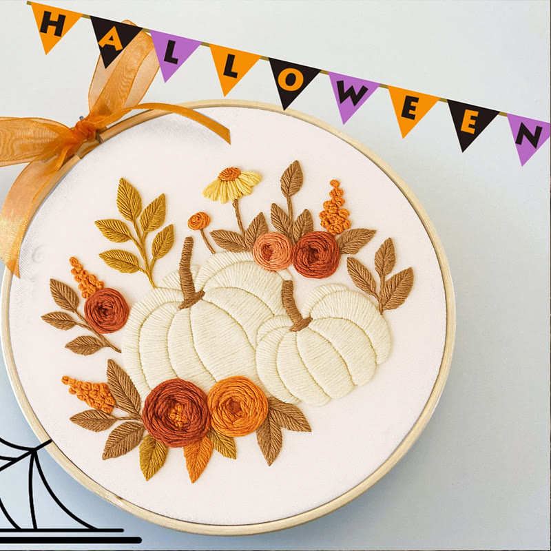 Rubbyoo Embroidery Kit - Botanical Pumpkin | Halloween Wall Hanging | Perfect Decor For Halloween - image 2