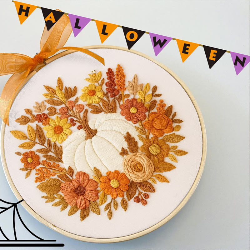 Rubbyoo Embroidery Kit - Autumn Pumpkin |  Perfect  Fall Craft | Halloween Decor Project - image 4