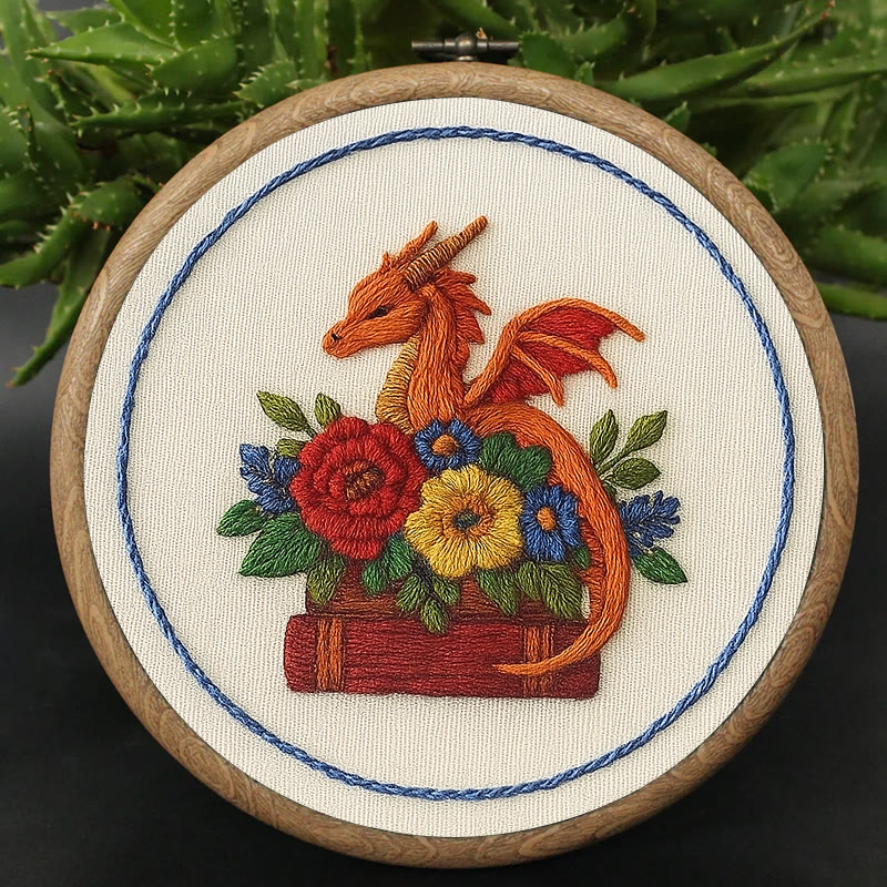 Rubbyoo Embroidery Kit - Charming Dragon |  Fantasy Floral Craft |  Beginner Friendly Needlepoint  - image 7