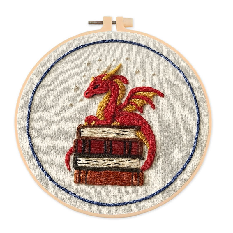Rubbyoo Embroidery Kit - Sleeping Dragon | Unique Home Decor | Diy Handmade Craft  - 20*20cm - image 1