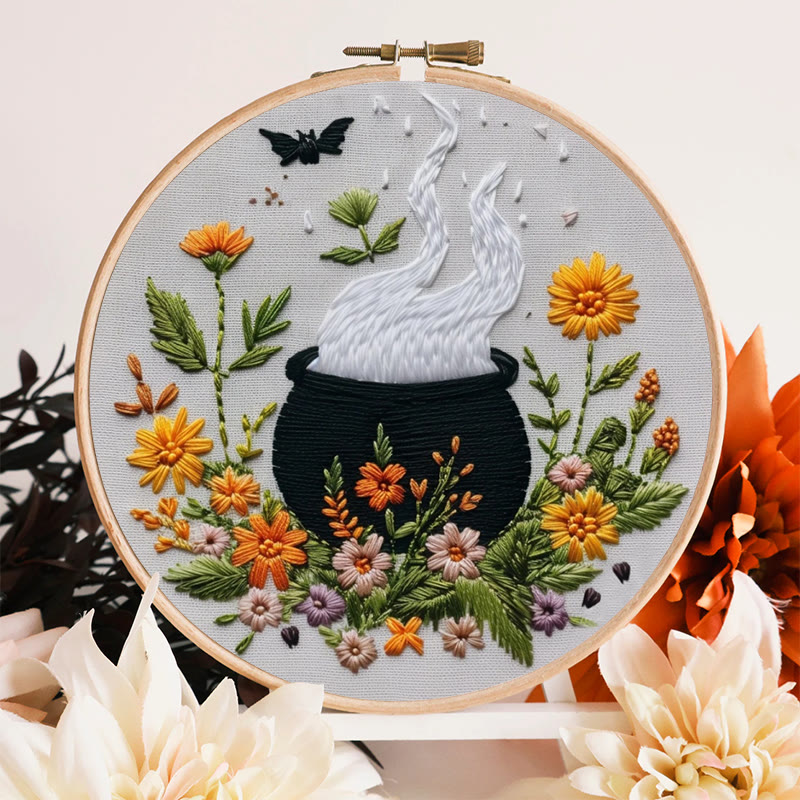 Rubbyoo Embroidery Kit - Magical Cauldron | Personalized Halloween Ornament | Beginner Halloween Handicraft - image 2