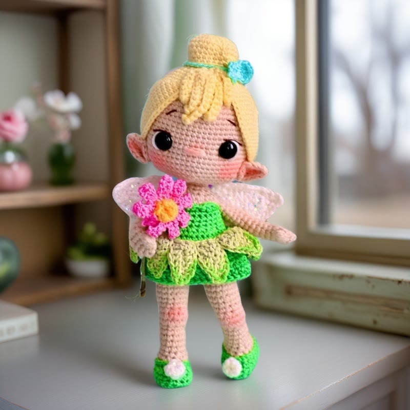 Diy Handmade Flower Fairy Crochet Kit - Adorable Plush Doll | Perfect Handmade Gifts For Child  - Diy Handmade Flower Fairy Crochet Kit - image 1