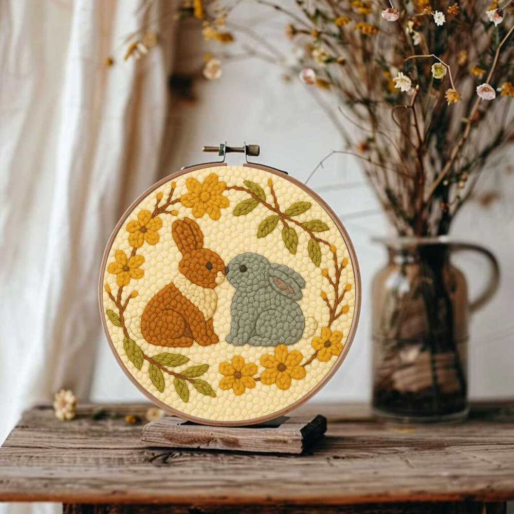  Loving Rabbits Punch Needle Kit - Handmade Gift For Lovers | Unique Valentine Gifts - image 8