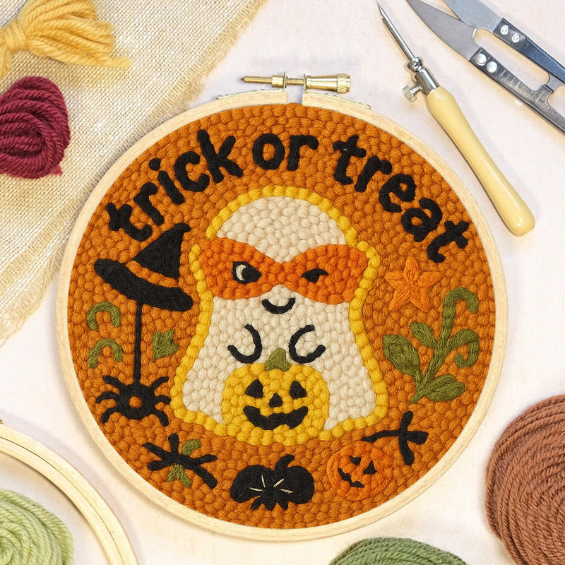 Naughty Ghost Punch Needle Kit - Creative Holiday Handicraft | Personalized Halloween Decor - image 2