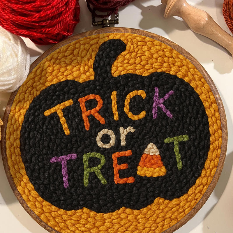 Trick Or Treat Punch Needle Kit - Creative Halloween Wall Decor | Diy Yarn Handmade Art - image 2