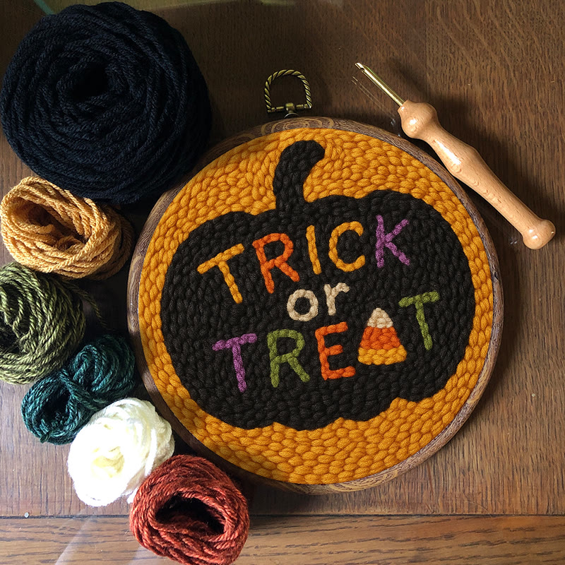 Trick Or Treat Punch Needle Kit - Creative Halloween Wall Decor | Diy Yarn Handmade Art - image 3