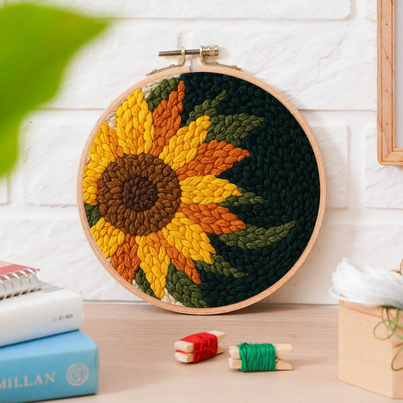  Sunflower Punch Needle Kit - Handmade Floral Craft | Perfect For Room Decor - image 2
