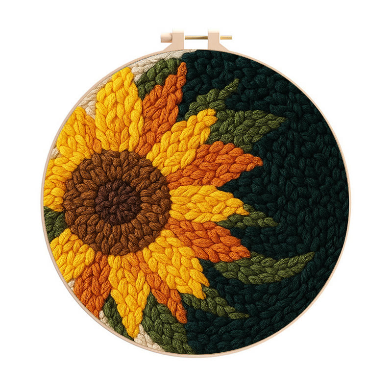  Sunflower Punch Needle Kit - Handmade Floral Craft | Perfect For Room Decor - 20cm*20cm - image 1