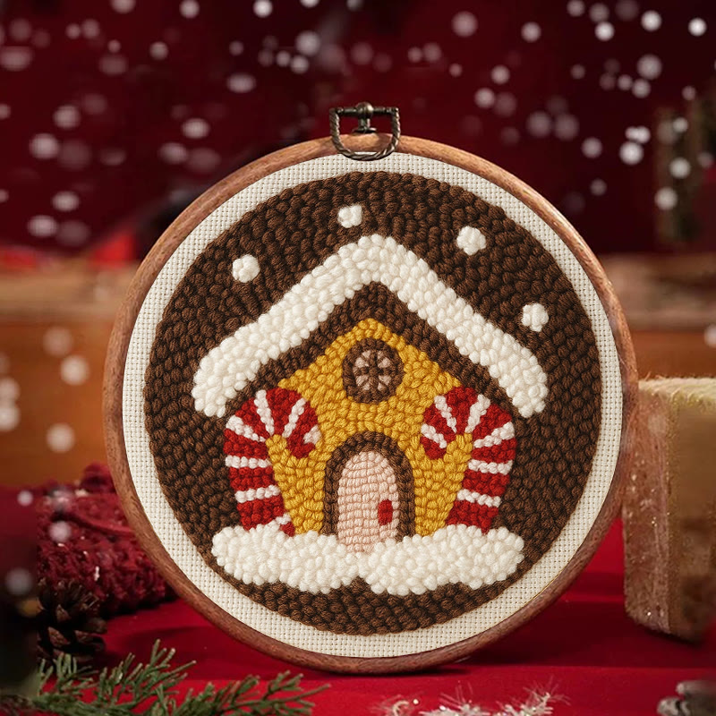Gingerbread House Punch Needle Kit - Handmade Christmas Ornaments | Perfect For Christmas Coasters  - image 2
