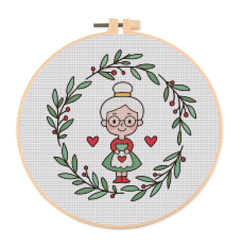  Cross Stitch Kit - Dear Grandma | Unique Handmade Craft | Perfect Birthday Gifts For Her - 20×20cm - image 1