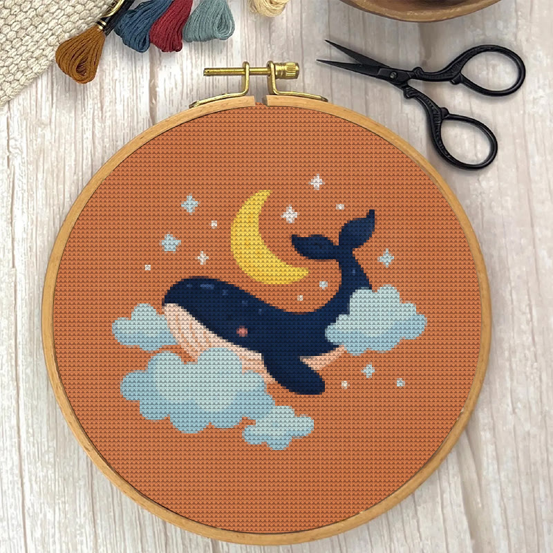  Cross Stitch Kit - Whale In The Cloud | Easy Needlework Craft | Perfect For Home Decor - image 2