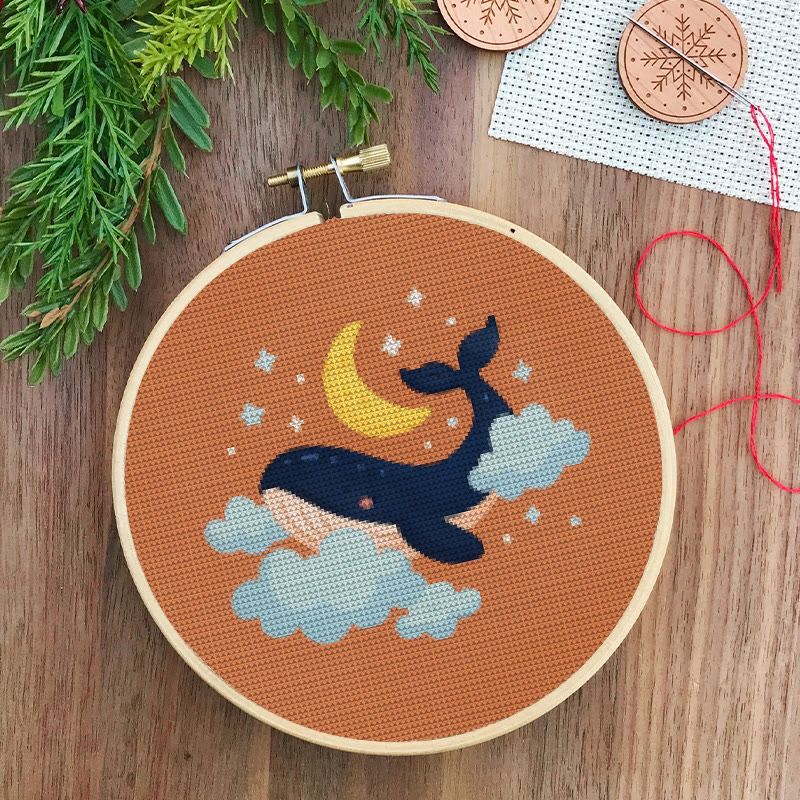  Cross Stitch Kit - Whale In The Cloud | Easy Needlework Craft | Perfect For Home Decor - image 8