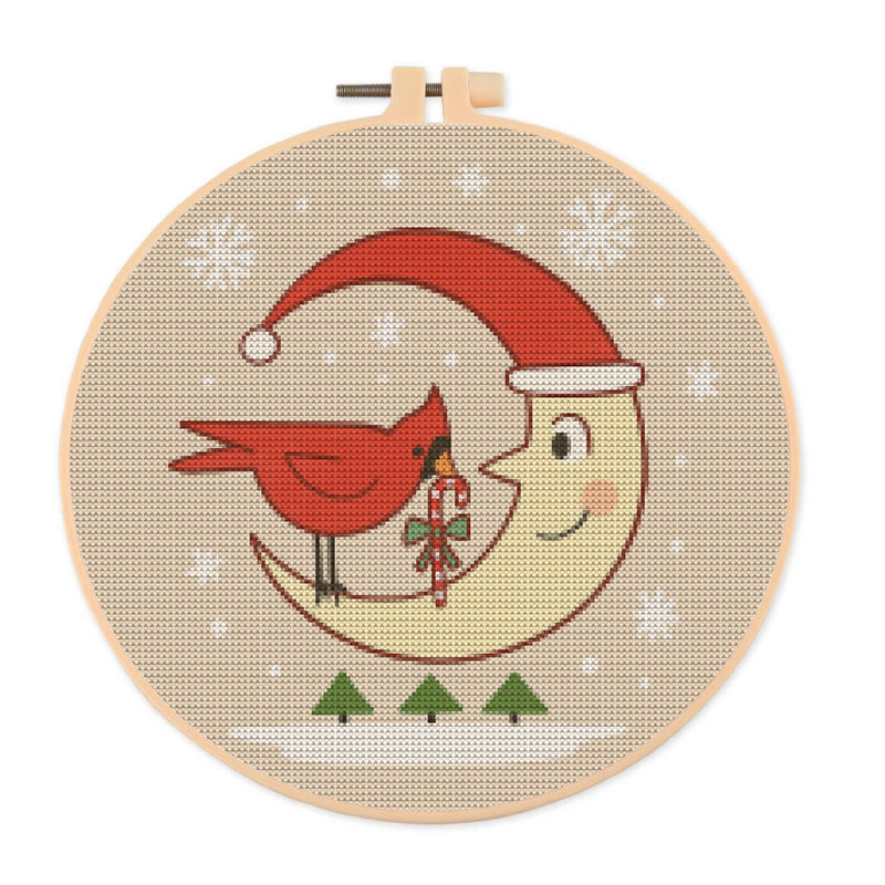  Cross Stitch Kit - Christmas Eve | Christmas Cardinal Needlework | Diy Festival Gifts - 20×20cm - image 1