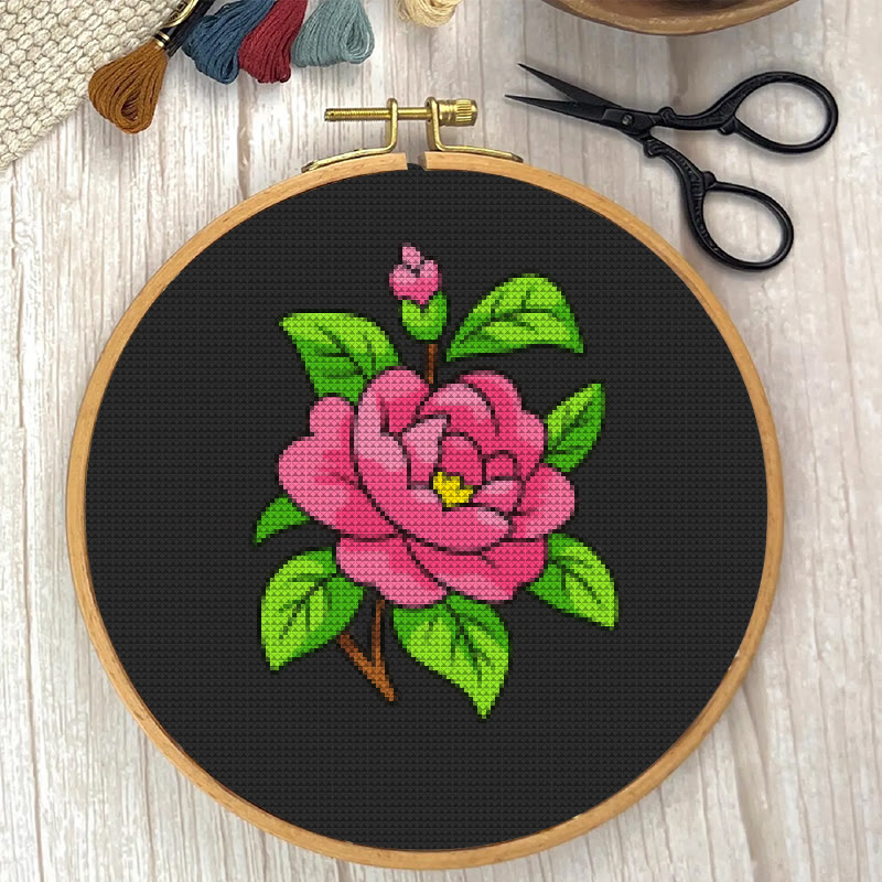 Cross Stitch Kit - Blooming Rose | Diy Floral Handicraft | Office Wall Decorations - image 2