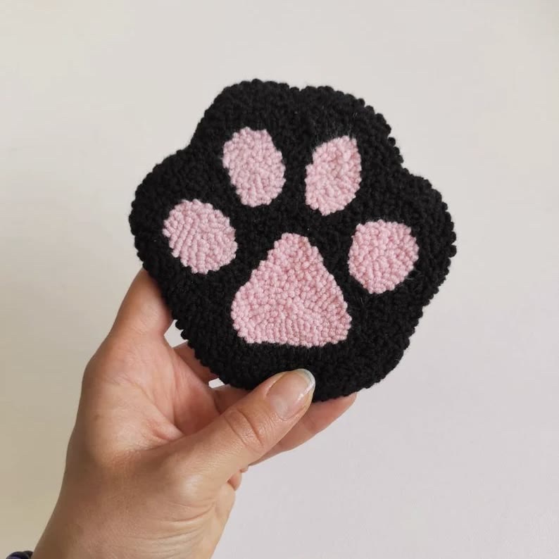 Punch Needle Cat Series Coaster Kits - Cat Lovers Birthday Gift | Diy Fridge Magnets | Perfect For Home Decor - E  - image 3