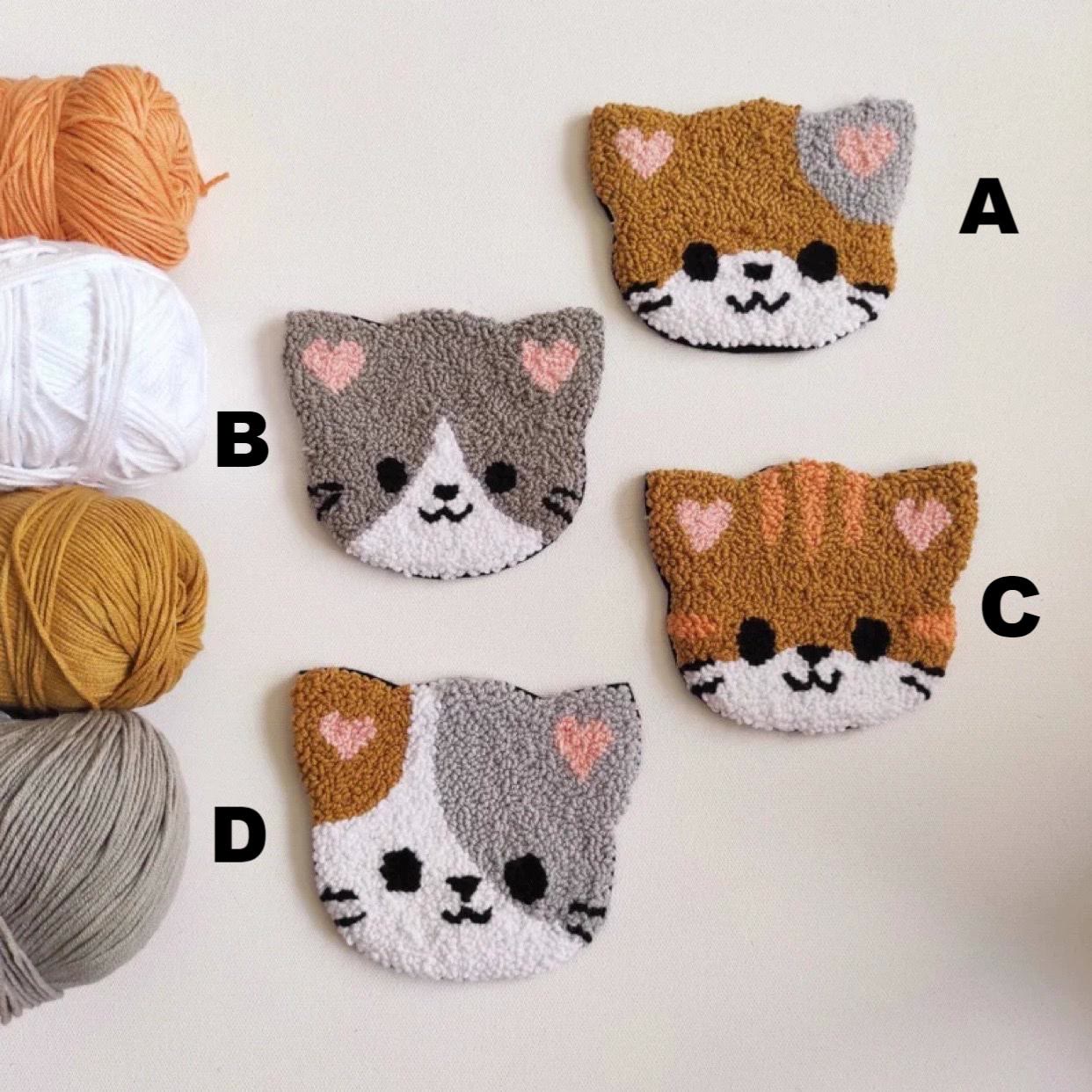 Punch Needle Cat Series Coaster Kits - Cat Lovers Birthday Gift | Diy Fridge Magnets | Perfect For Home Decor - D - image 22