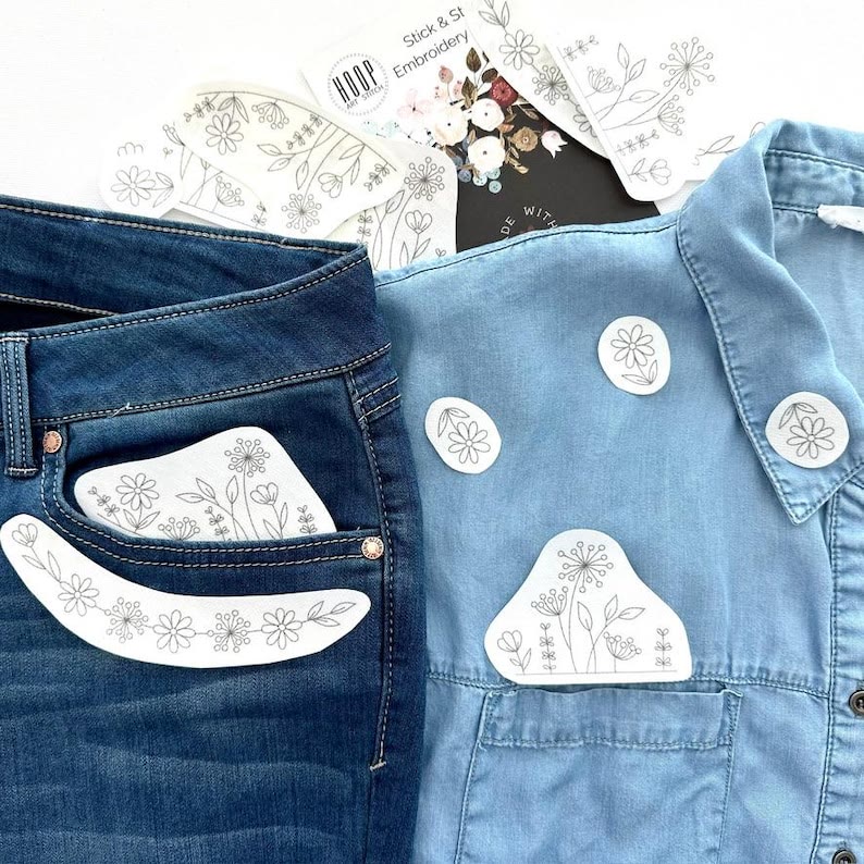  Floral Stick And Stitch Patterns | Perfect For Decorating Cloths | Beginner Embroidery Stitch - image 1