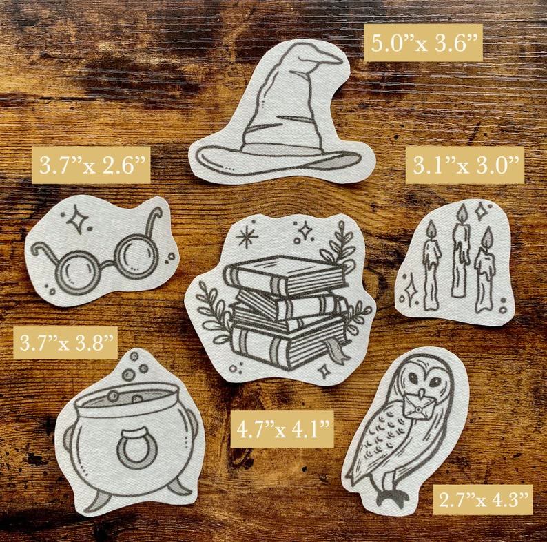  Magical Wizard Stick And Stitch Patterns | Suitable For Diy Project | Halloween Embroidery Stitch - 6pcs - image 2