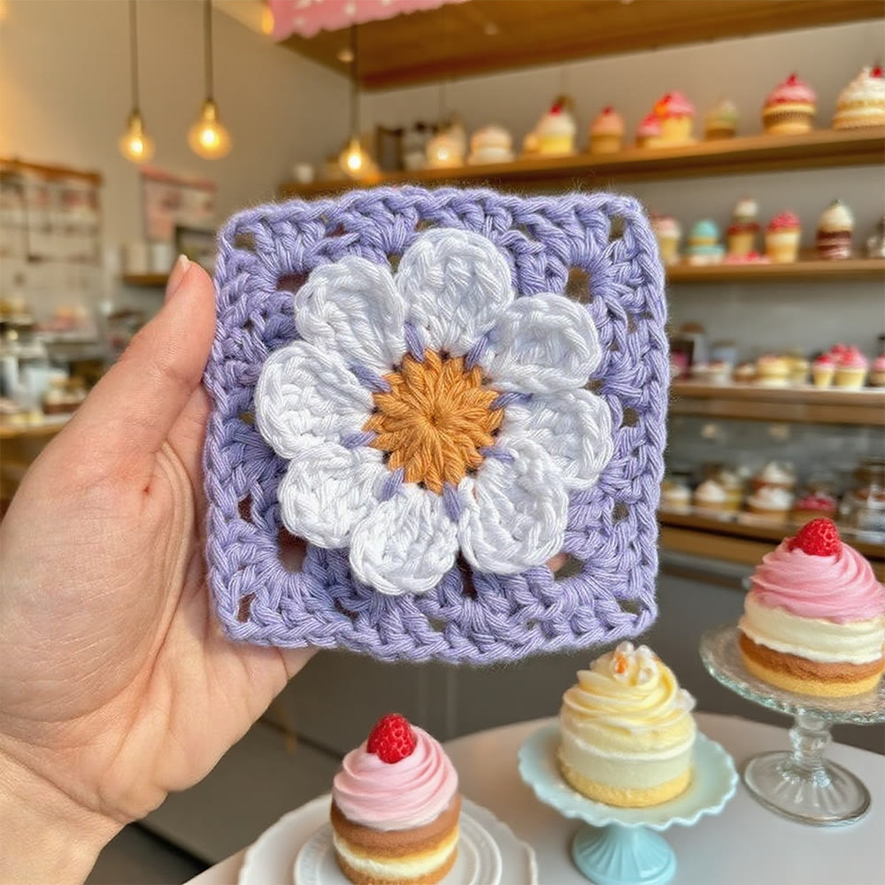 Diy Handmade 3d Flower Coasters Crochet Kit - Floral Granny Square Craft  | Perfect For Diy Project  - Diy Handmade 3d Flower Coasters Crochet Kit - image 1