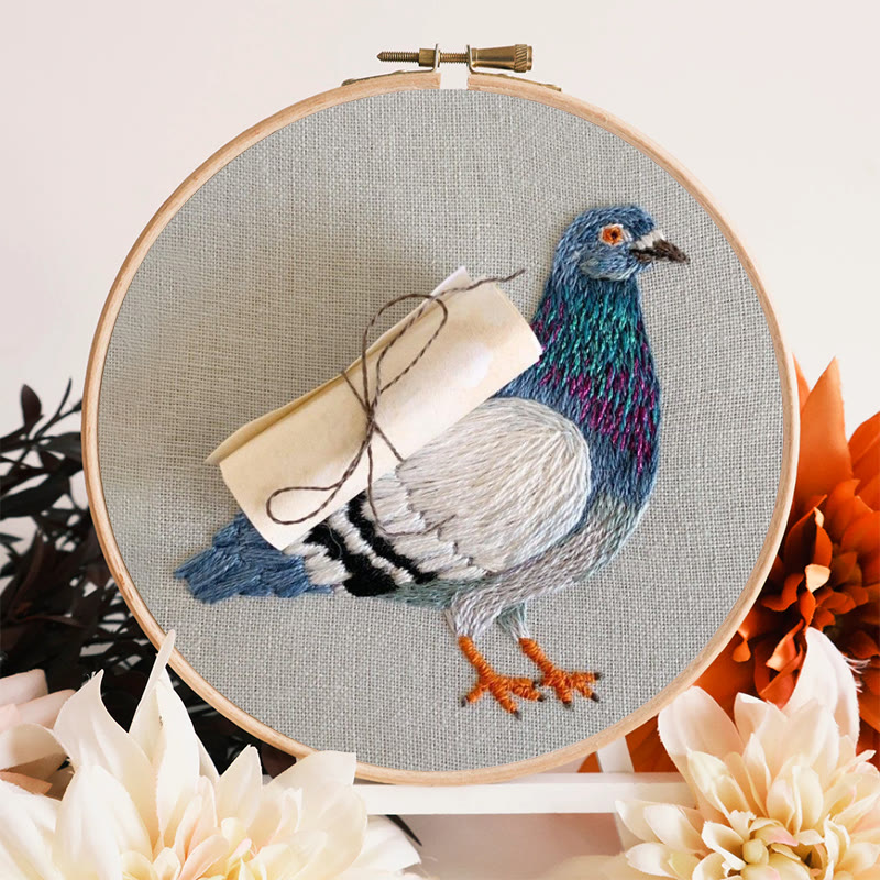 Rubbyoo Embroidery Kit - Carrier Pigeon | Diy Bird Handicraft | Creative Home Decor - image 4