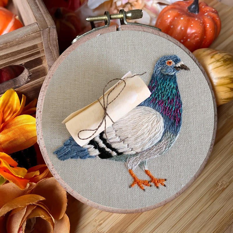 Rubbyoo Embroidery Kit - Carrier Pigeon | Diy Bird Handicraft | Creative Home Decor - image 3