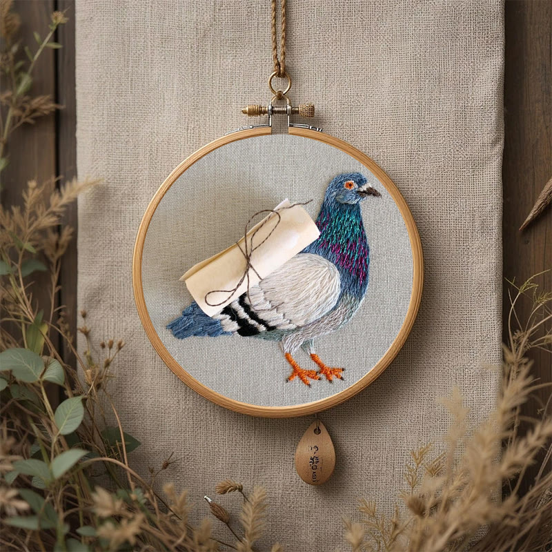 Rubbyoo Embroidery Kit - Carrier Pigeon | Diy Bird Handicraft | Creative Home Decor - image 2