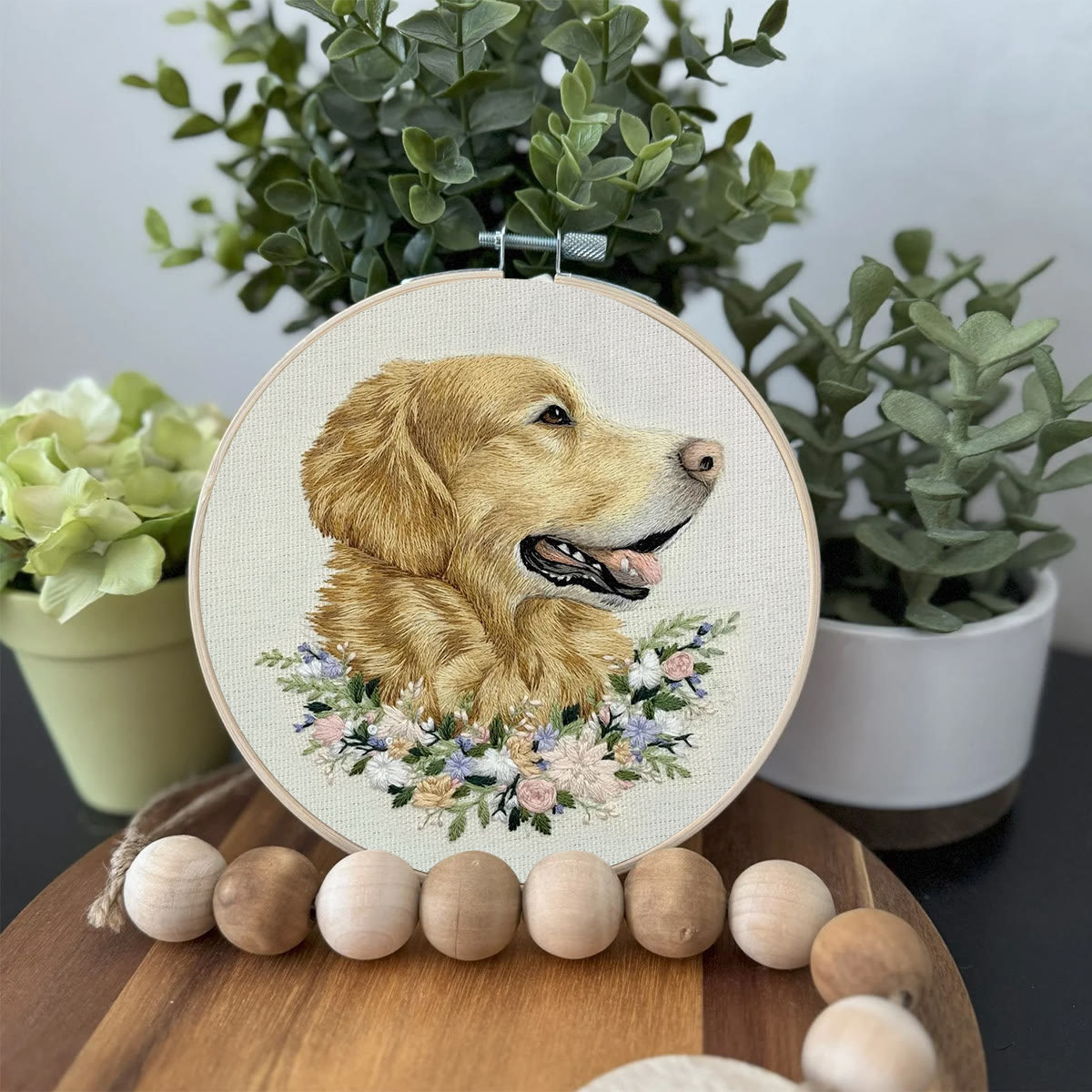 Rubbyoo Embroidery Kit - Floral Golden Retriever | Personalized Animal Craft  | Unique Gift For Dog Lovers - image 4