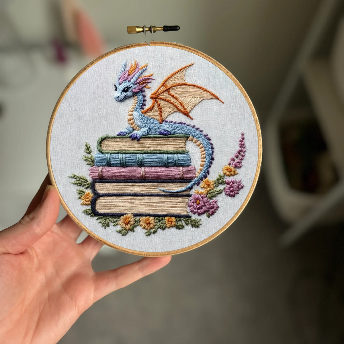 Rubbyoo Embroidery Kit - Fantasy Dragon | Book Shelf Artwork | Diy Needle Craft - image 7