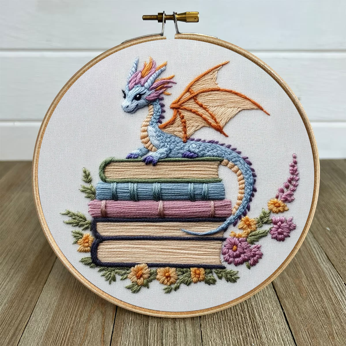 Rubbyoo Embroidery Kit - Fantasy Dragon | Book Shelf Artwork | Diy Needle Craft - image 5