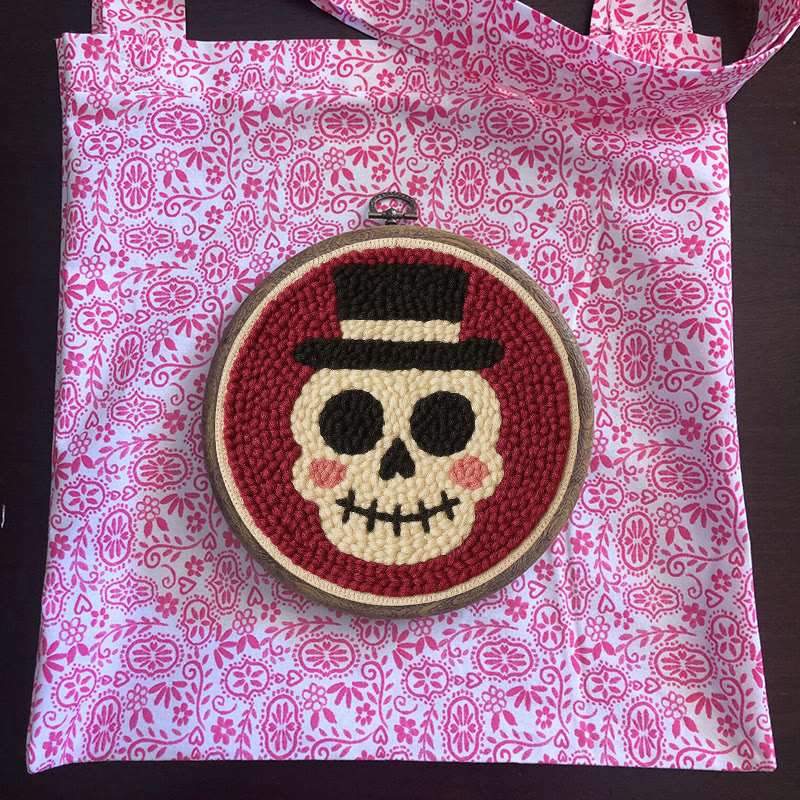 Halloween Skull Punch Needle Kit - Diy Yarn Art | Holiday Home Decor - image 10